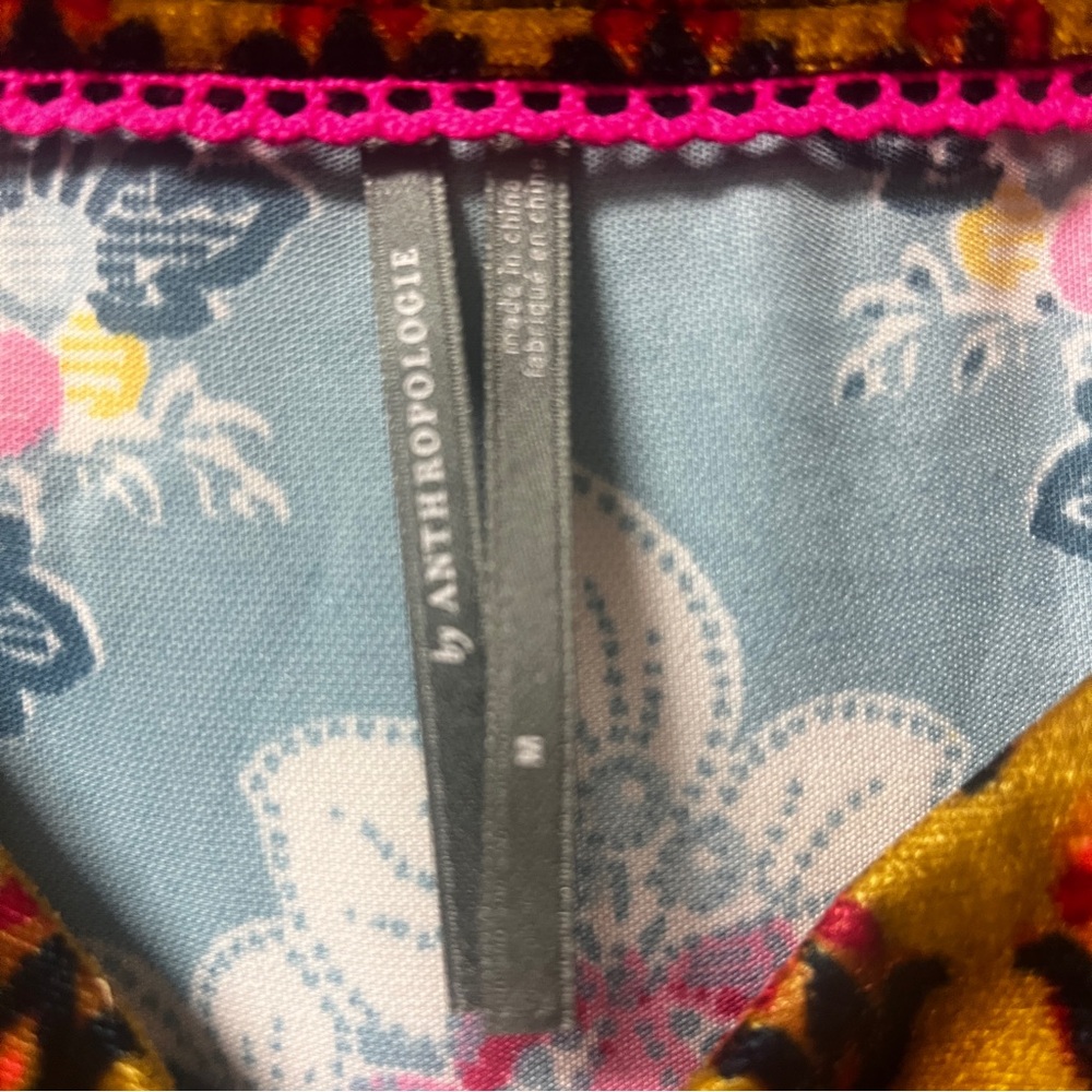 Anthropologie Zadie Velvet Slip Floral dress. - Picture 3 of 5